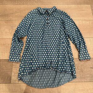 MATILDA JANE 365 BLUE POLKA DOT TUNIC LONG SLEEVE SHIRT